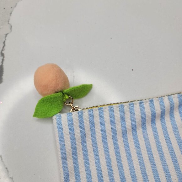 Ipsy set of 2 cosmetic makeup bags. peach summer striped spring floral no makeup - Picture 3 of 3